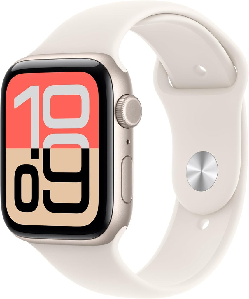 Apple Watch SE 3 [GPS + Cellular, 44mm] Starlight Aluminum Case with Light Blush Sport Band, S/M (Renewed)