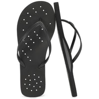 STQ Shower Shoes for Men, Shower Flip Flops with Arch Support Black Size 10