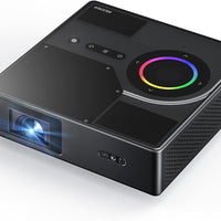 NexiGo Nova Mini, Portable Laser Projector, Google TV w/ Netflix, 1080p FHD, 1200 Lumens, 15000:1 Contrast w/ SAE, 3D, Auto Setup, 150" Display, 8W Dolby Audio, Portable for Home & Outdoor