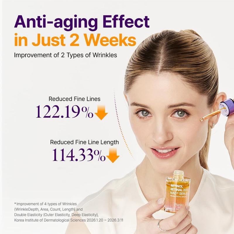 PURITO Retinol 0.1% + Retinal 0.1% Suero facial antienvejecimiento