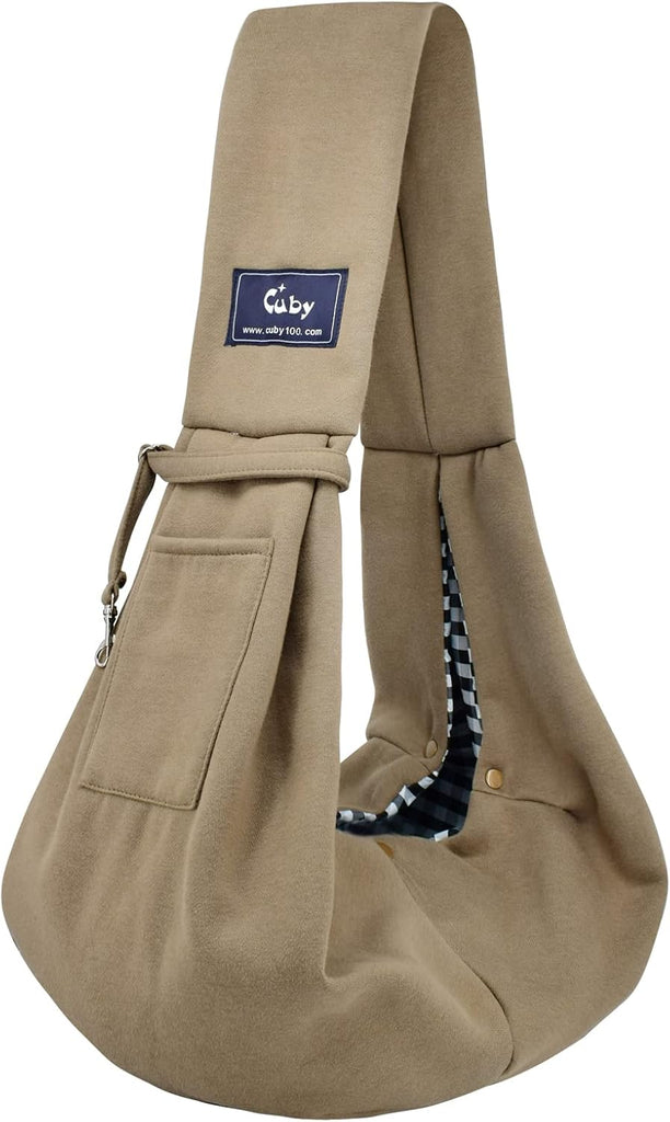CUBY Dog and Cat Sling Carrier - Hands Free Reversible Pet Papoose Bag - Soft Pouch and Tote Design - Suitable for Puppy