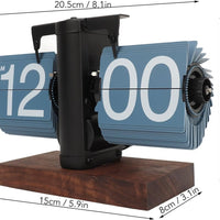 Retro Digital Flip Down Clock, Battery Powered Internal Gear Operated Clock, Classic Mechanical
