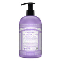 Dr. Bronner's - Organic Sugar Soap (Lavender, 24 Ounce) - Made with Organic Oils, Sugar and Shikakai Powder, 4-in-1 Uses