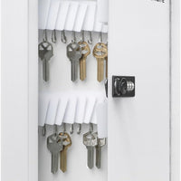 Uniclife 40 Position Slotted Key Cabinet with Combination Lock Resettable White Digital Security Storage Box Steel Key O
