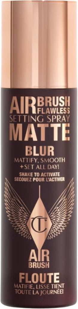 Charlotte Tilbury Airbrush Flawless Matte Setting Spray – Ulta-Fine Mist to Prime & Set Makeup Up to 16Hr – Oil and Shine Control with Blurring Matte Finish, Humidity & Waterproof