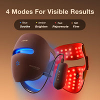 JOVS Máscara de terapia de luz roja 3D para cara, 328 LED, cobertura facial completa, 4 modos de luz, máscara facial inalámbrica de terapia de luz LED para el aspecto de arrugas