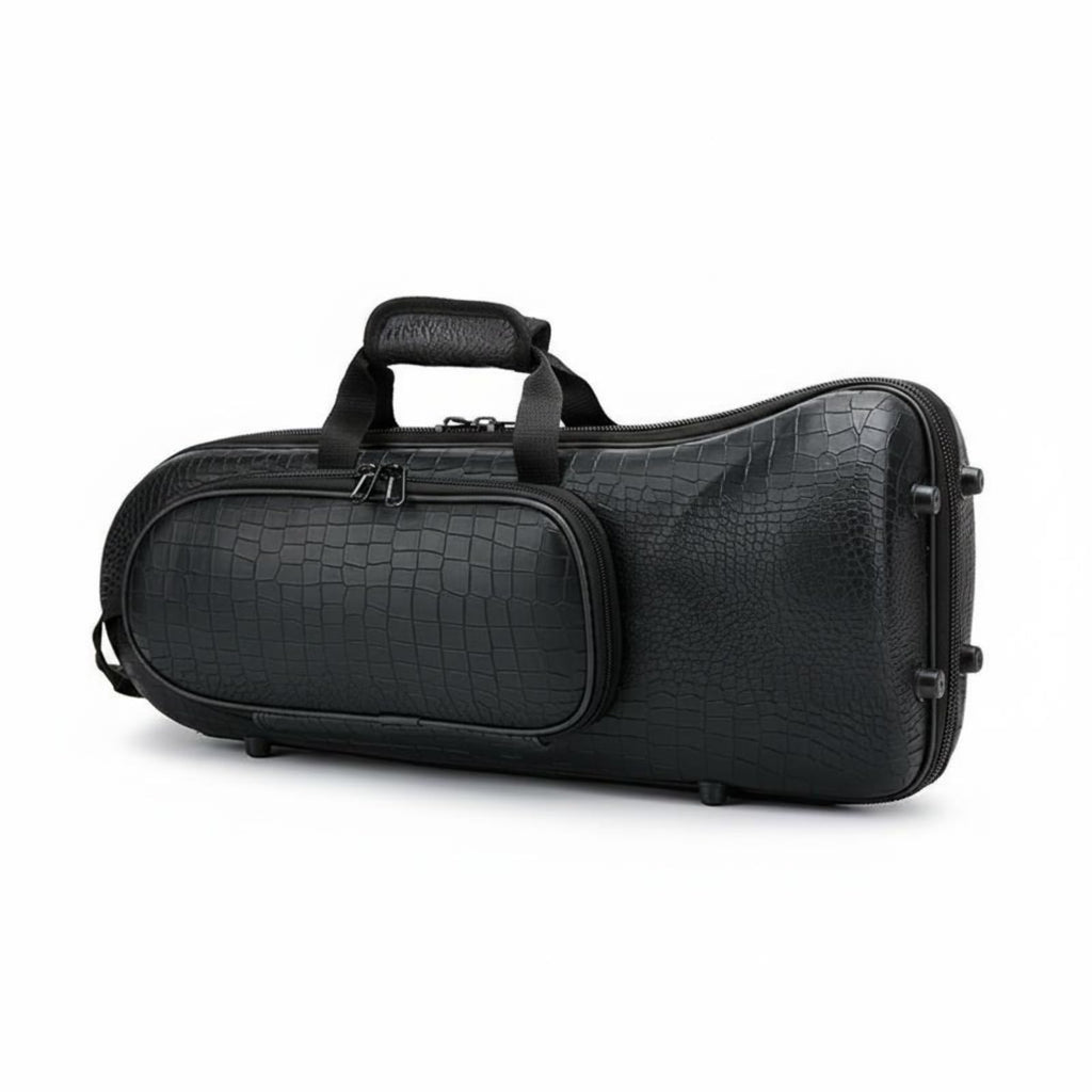 Yiju Brass Case Instrument Carrier Hard Shell Trumpet Case Shoulder Strap Zippered Closure Poly-cotton Outer Pocket Suit
