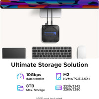 UGREEN Mac mini M4 Dock & Stand with NVMe SSD Enclosure, 3 USB A 10Gbps, USB C Data Port, SD Card Reader for Mac mini M4/ M4 Pro