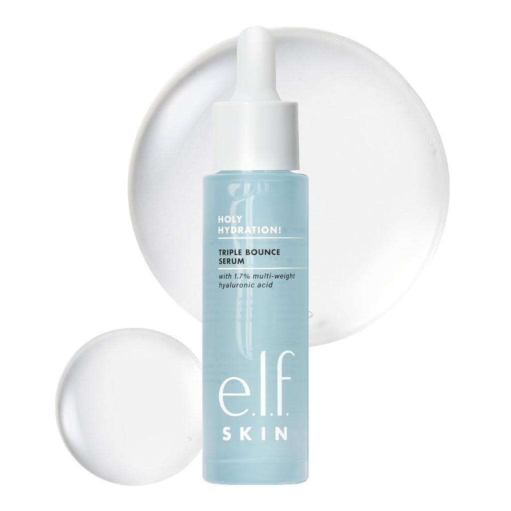 e.l.f. SKIN Holy Hydration! Triple Bounce Serum, 1.7% Hyaluronic Acid Serum For Plump, Bouncy Skin, Moisturizing & Hydrating, Vegan & Cruelty-Free