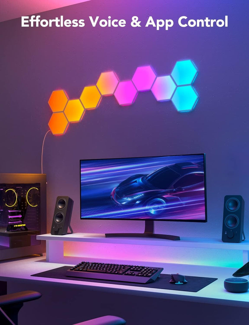 Govee Glide Hexa Light Panels, RGBIC Hexagon LED Wall Lights