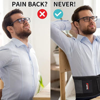 FEATOL - Cinturón de apoyo lumbar, soporte para alivio del dolor de espalda, ciática, escoliosis, hernia de disco, soporte para la espalda baja con tiras ajustables y almohadilla lumbar extraíble
