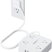 TESSAN Surge Protector Power Strip with 900J Surge Protection, 5 Ft, White