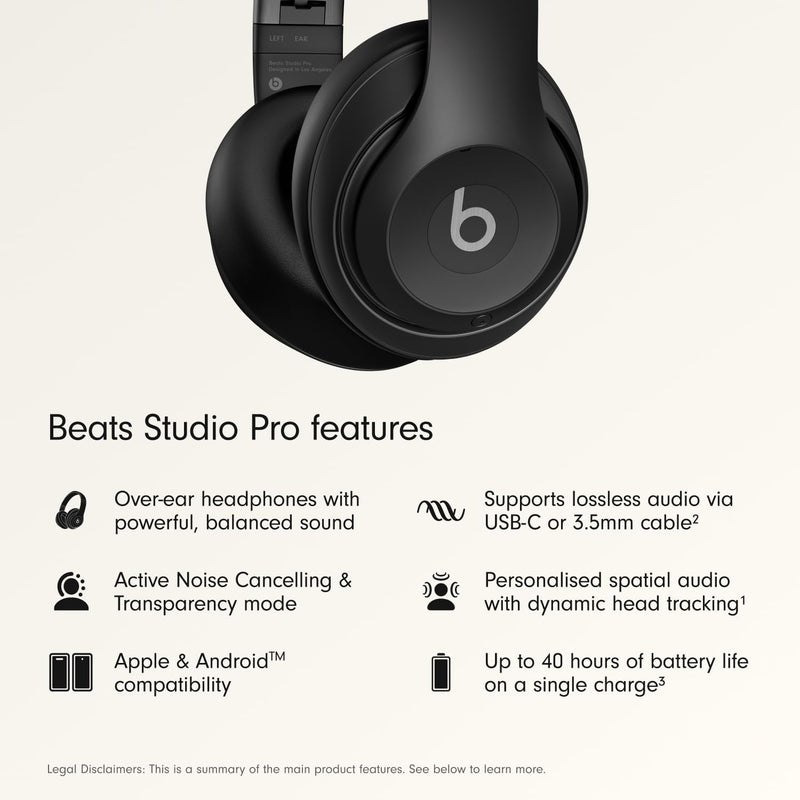 Beats Studio Pro - Negro — Audífonos over-ear premium con ANC, hasta 40h