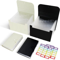 ATCYMI 2 Pack 4x6 Inch Index Card Holder Box Organizer Case with Dividers