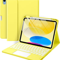 Funda con Teclado Harvopu para iPad 11" (A16) / iPad 10.ª Gen - Amarillo