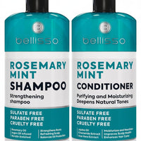 Rosemary Shampoo and Conditioner Set – with Rosemary Oil and Peppermint - Sulfate Free Moisturizing Products for Women and Men, Helps Flaky, Dry Scalp and Dandruff, Salon Thickening for Thinning Hair