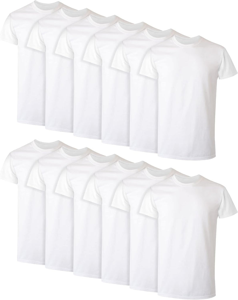 Hanes Men Hanes Men's Cotton Undershirt, Moisture-Wicking Crew Tee Undershirts, Multi-Packs Available