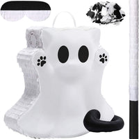 Seenelling Halloween Ghost Cat Piñata Cute Cartoon Ghost Cat Themed Piñata for Fiesta Party Supplies Halloween Festivals