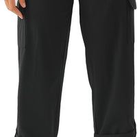 XINGPAOZHE Women's Lightweight Hiking Capri Cargo Pants(Black,XXXL)
