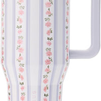 HydroJug Traveler 40oz, Insulated Tumbler with Handle & Straw, Primrose