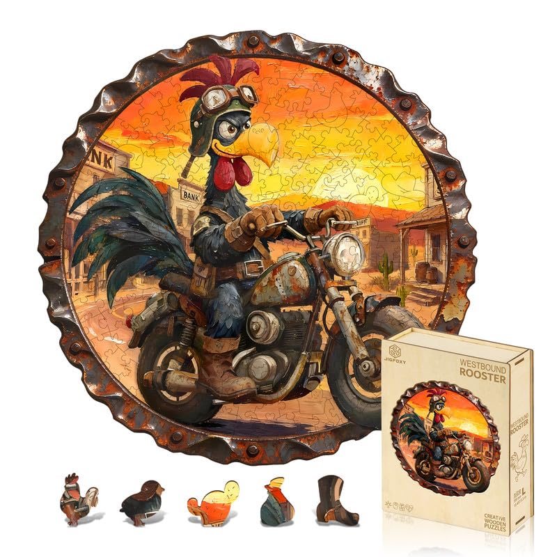 Jigfoxy Wooden Puzzles for Adults, The Westbound Rooster Wood Puzzles Adult