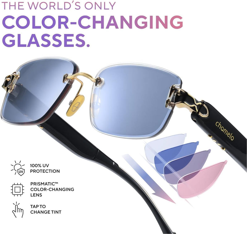 Gafas de sol Aura que cambian de color: 4 colores de lentes, control táctil