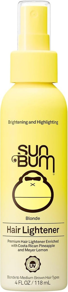 Sun Bum Spray aclarador para cabello rubio a castaño medio, protección UV, enriquecido con piña y limón Meyer, vegano, 4 onzas