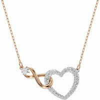 Ofertaza, Swarovski Infinity Heart Jewelry Collection, Rose Gold & Rhodium Tone Finish, Clear Crystals