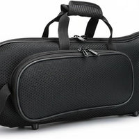 Yiju Brass Case Instrument Carrier Hard Shell Trumpet Case Shoulder Strap Zippered Closure Poly-cotton Outer Pocket Suit