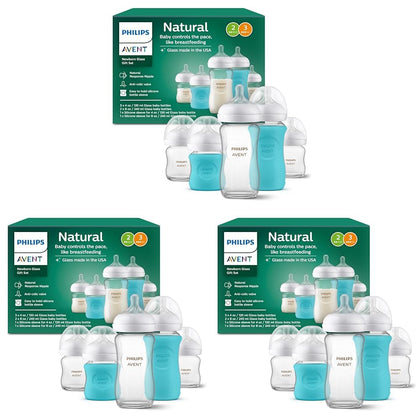 Philips Avent SCD858/01 Set de Biberones de Vidrio Natural Response 4 y 8 oz Pack de 3