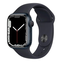Apple Watch Series 7 (GPS, 41mm) Midnight Aluminum Case with Midnight Sport Band, Regular (Renewed)