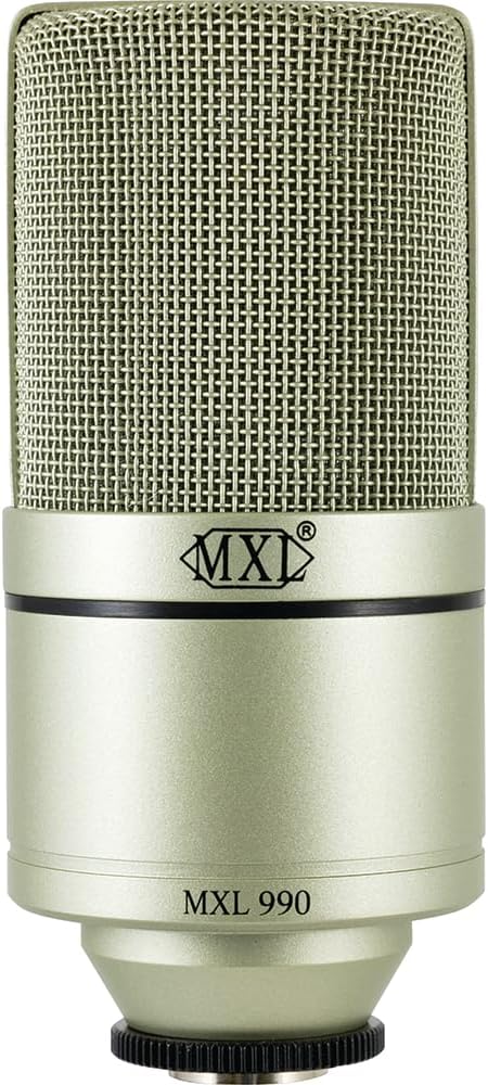 MXL 990 Condenser Microphone for Podcasting, Singing, Home Studio Recording, Gaming & Streaming | Detailed Sound | XLR |