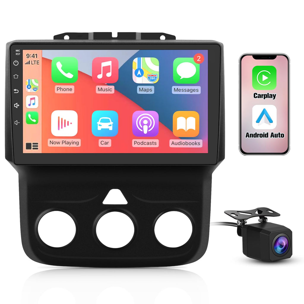 Junsun Car Radio Stereo for Dodge RAM 1500 2500 3500 2013 2014 2015 2016 2017 2018 with Android 13 Carplay Android Auto