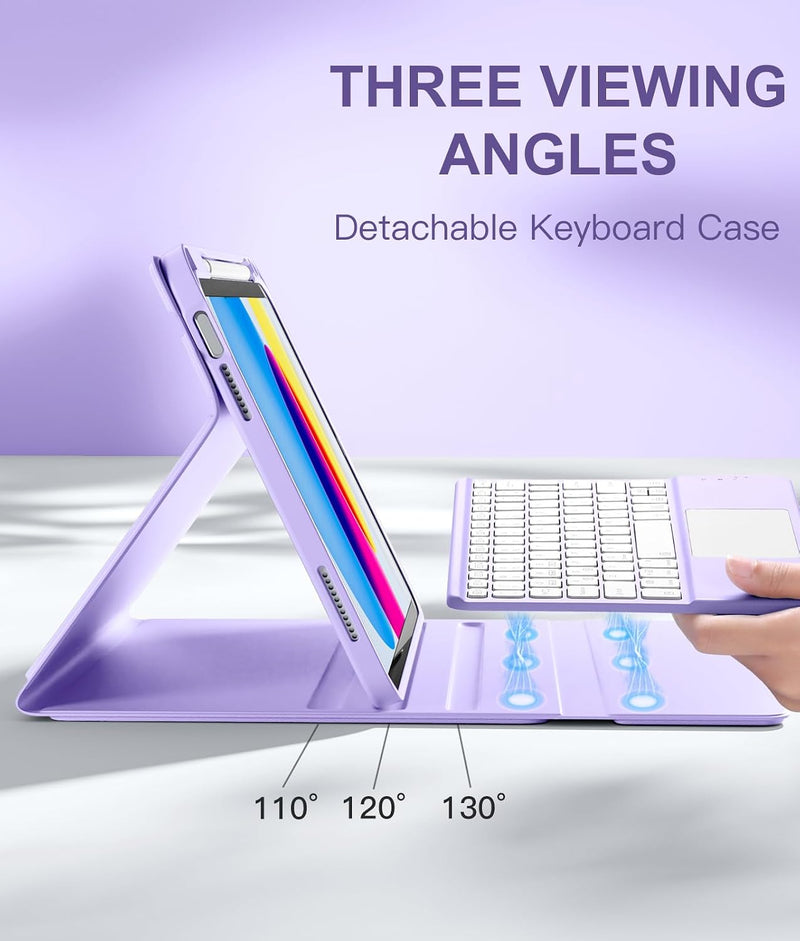 Funda con Teclado Harvopu para iPad 11" (A16) / iPad 10.ª Gen - Morado
