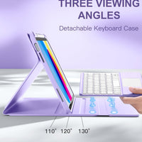 Funda con Teclado Harvopu para iPad 11" (A16) / iPad 10.ª Gen - Morado