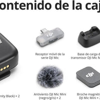 DJI Mic Mini (2 TX + 1 Mobile RX), Ultralight, Active Noise Cancelling