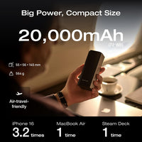 EF ECOFLOW Rapid Pro Power Bank, 20,000mAh 4-Port with 230W Max Output, Portable Charger with 100W Built-in Cable, TSA-Approved, App Control, for MacBook, iPhone 17/16 Series, Laptops, and More