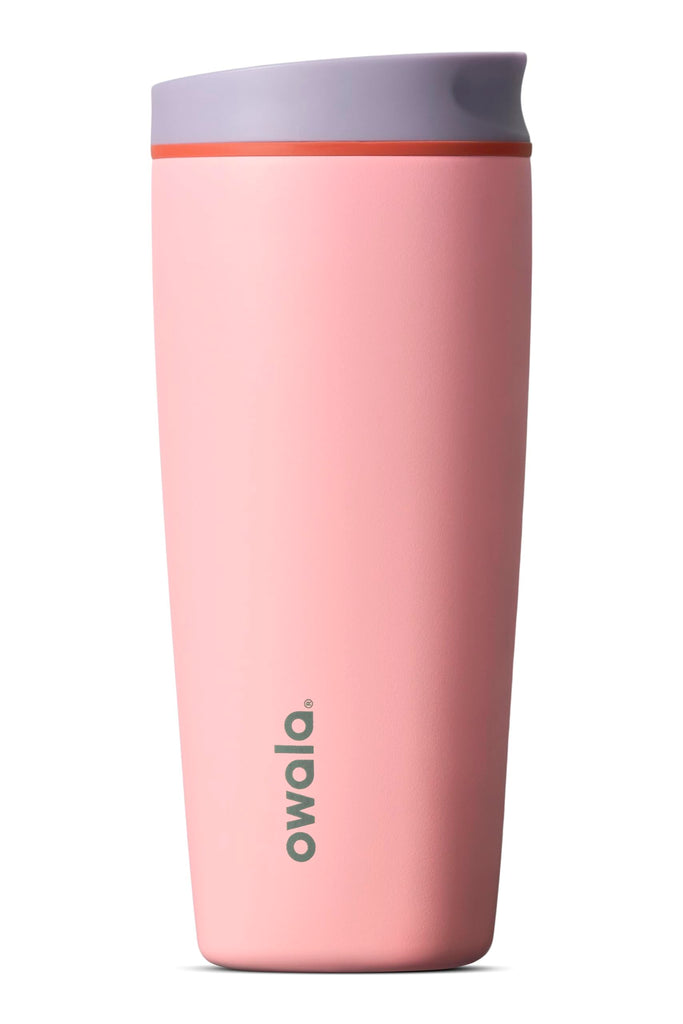 Owala SmoothSip Slider Insulated Stainless Steel Coffee Tumbler, Reusable Iced Coffee Cup, Hot Coffee Travel Mug, BPA Fr