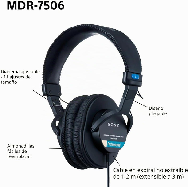 🎧✨ Escucha cada detalle como un profesional con Sony MDR-7506