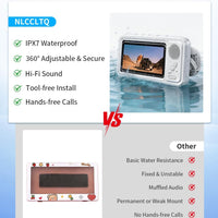 Waterproof Shower Phone Holder for iPhone, Bathroom Fan with Speaker