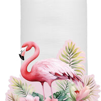 Shimeyao Pink Flamingo Metal Paper Towel Holder Farmhouse Tropical Flamingo Flower Kitchen Decor Accessories Large Metal