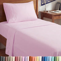 Twin XL 3 Piece Sheet Set - College Dorm Room Essentials - Light Pink