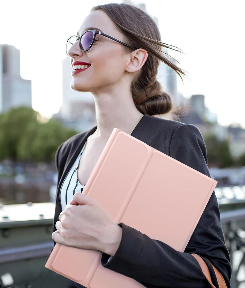 Funda con Teclado Harvopu para iPad 11" (A16) / iPad 10.ª Gen - Rosa Claro