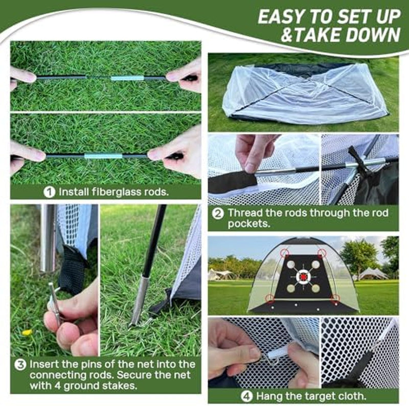Ofertaza, KLAODOT Golf Net with Practice Mat,Golf Hitting