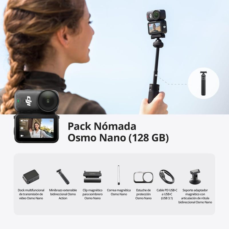 DJI Osmo Nano On-the-Go Combo (128GB), 4K Wearable Camera