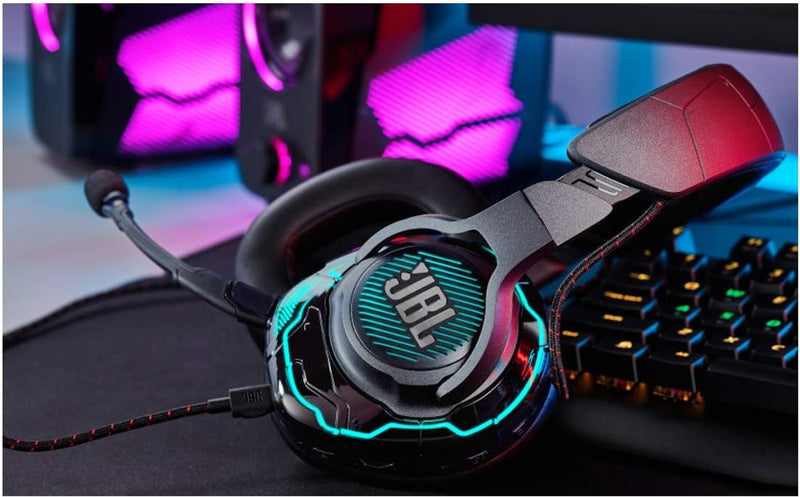 JBL Quantum One - USB wired over-ear professional gaming headset with head-tracking enhanced JBL QuantumSPHERE 360, Active noise cancelling and Hi-Res certified sound (Black)