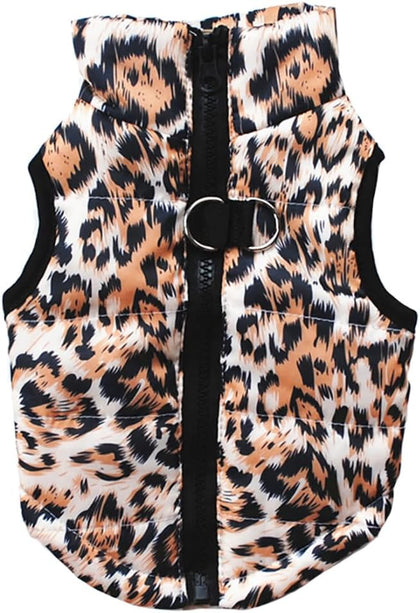 MaruPet Winter Dog Vest for Cold Weather - Windproof & Waterproof Jacket for Small/Medium Dogs (Not Suitable for Big Dogs) - Leapord XS