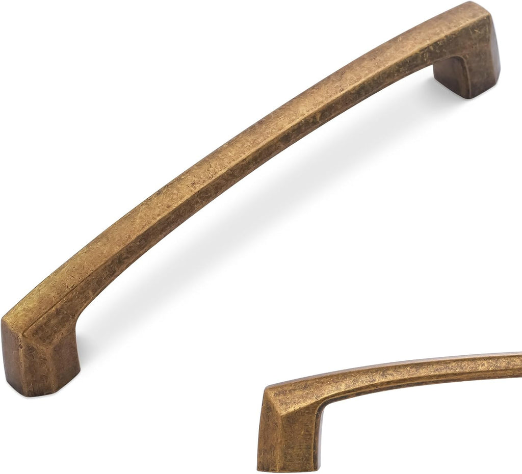 BUKOBYHE 10 Pack 6-1/4 Inch(160mm) Kitchen Cabinet Handles Antique Brass Cabinet Pulls Vintage Drawer Pulls Aged Kitchen