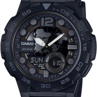 Casio Men's AEQ-100W-1BVCF Classic Analog-Digital Display Quartz Black Watch