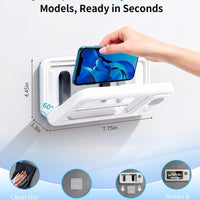 Waterproof Shower Phone Holder for iPhone, Bathroom Fan with Speaker